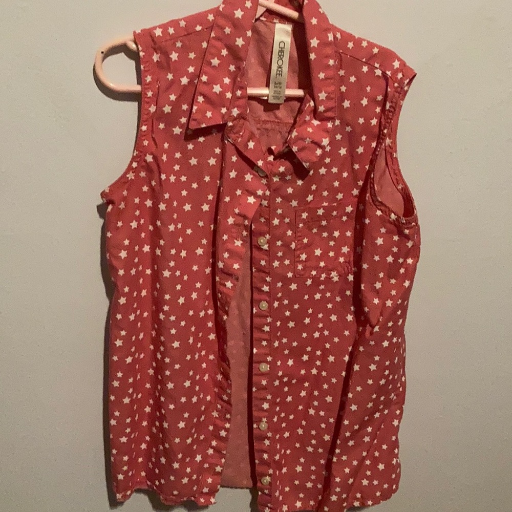 Button down star top